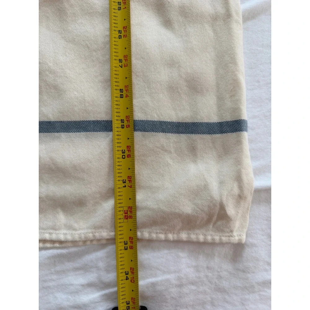 Lauren Ralph Lauren Queen Pillowcases Pair Ivory Blue Stripe Cotton 17.5x33
